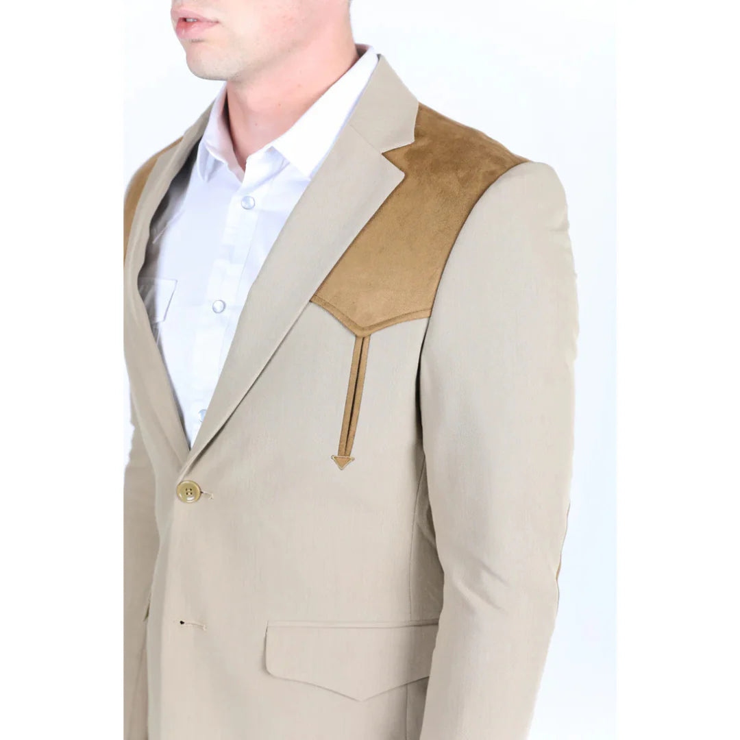 Platini Men's Western Suit Khaki WST9746