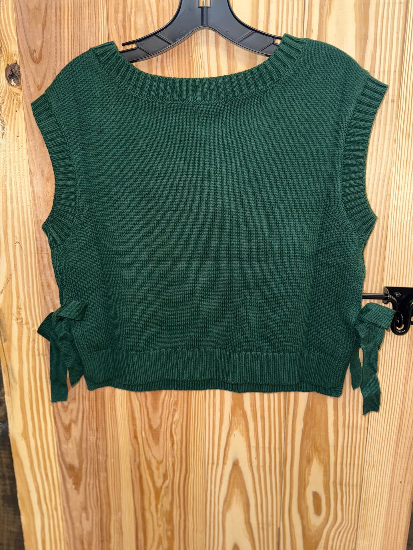 Blu Pepper Cable Knit Boxy Sweater Green CR2709