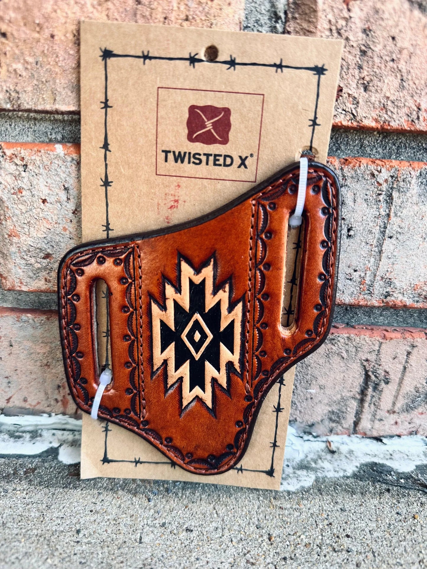 Twisted X Knife Sheath Carved SW Design