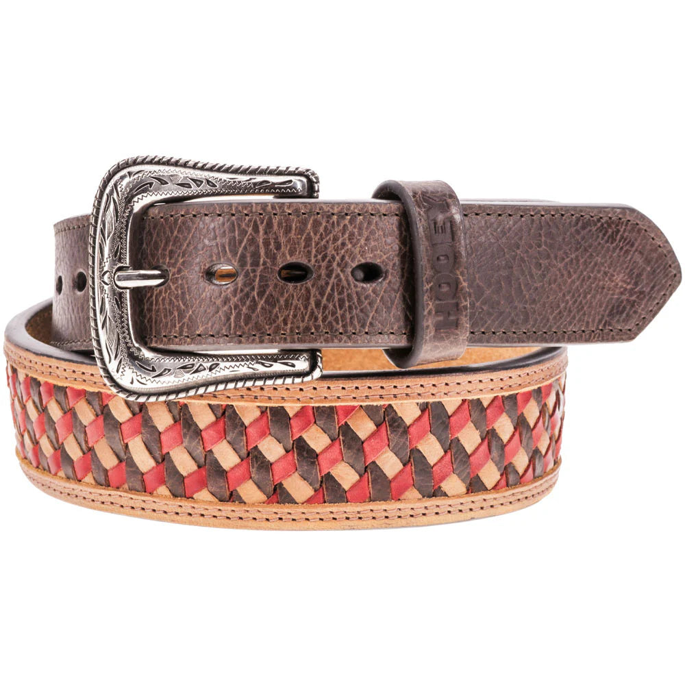 Hooey Men’s "Whip" Filigree Tan /Tri Color Belt HMBLT073