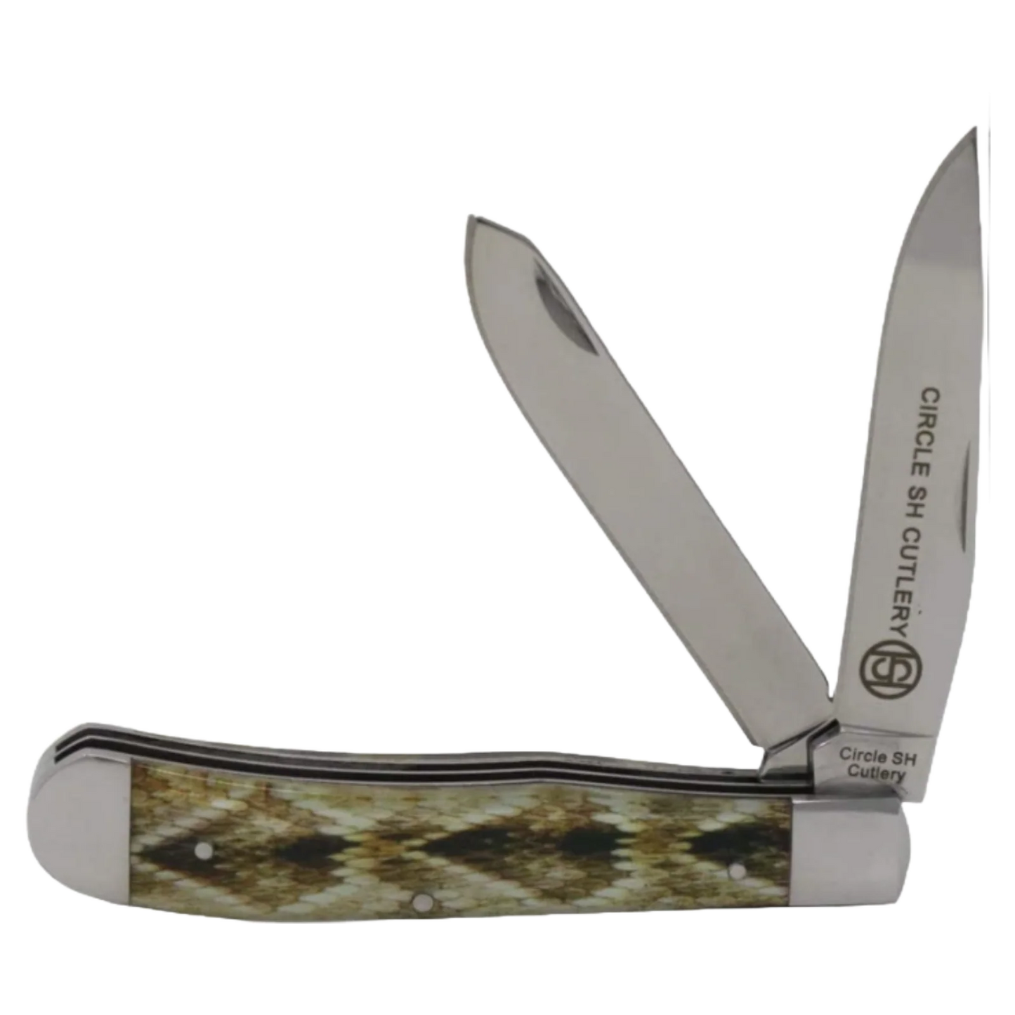 Circle SH Knife SS Double Blade Rattlesnake Skin Design OK311