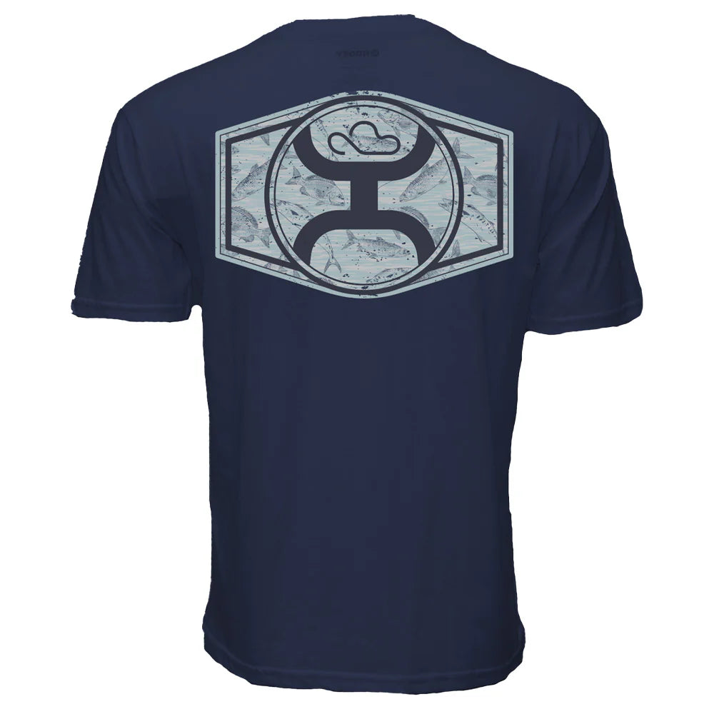 Hooey Men’s Ollie Navy Blue W/ Snapper Fish Detailing T-Shirt HT2674NV