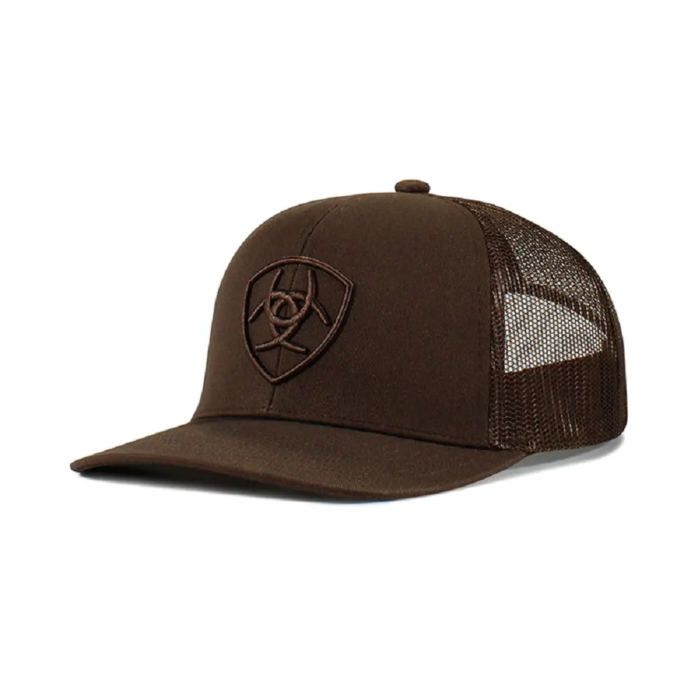 Ariat Brown On Brown Shield Logo Cap - A300053002