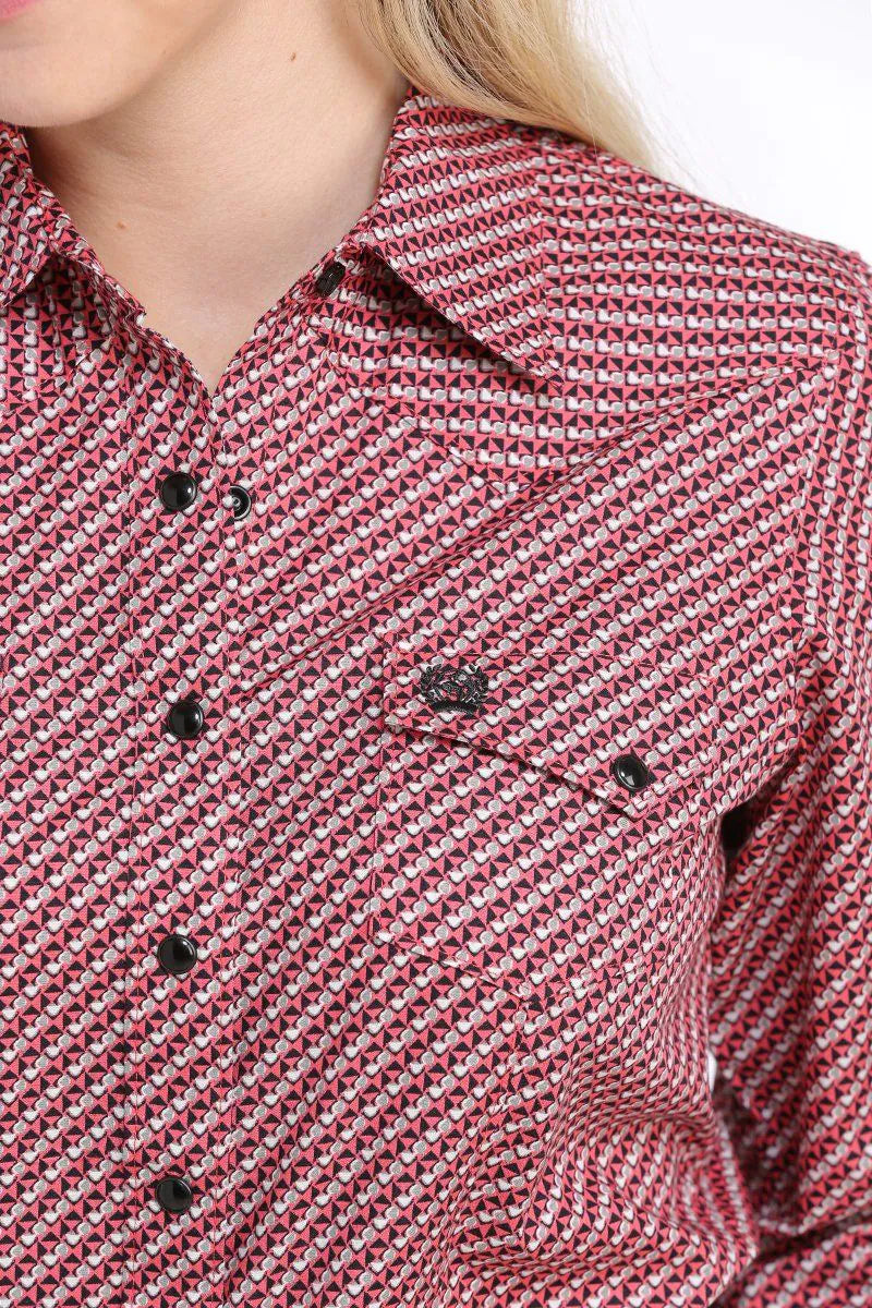 Cinch Shirts Women’s Pink Geo Print