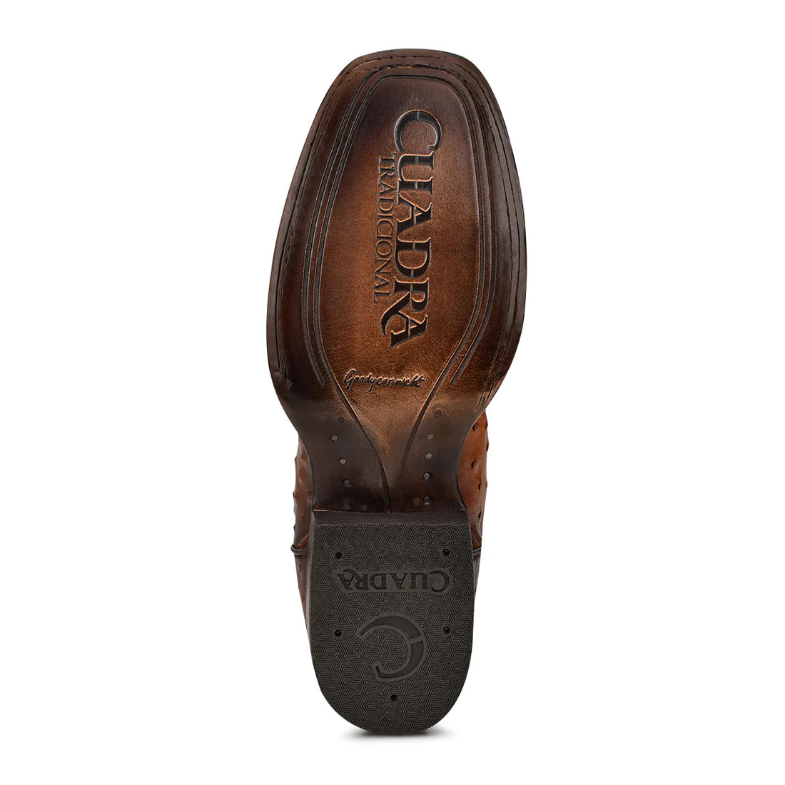 Cuadra Men's Brown Genuine Ostrich Leather Square Toe Boot CU457
