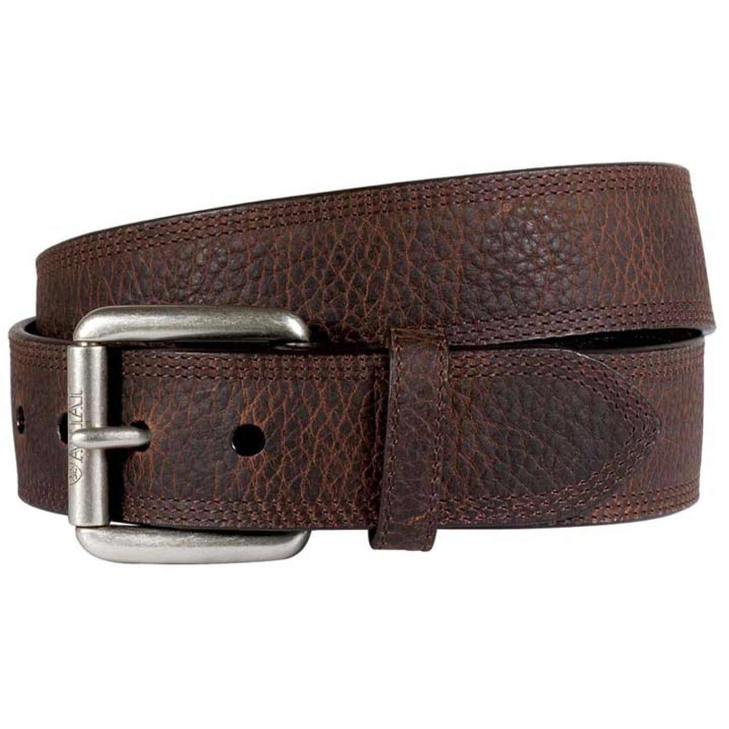 Ariat Men's Premium Leather Triple Row Stitch Brown Belt A10004630