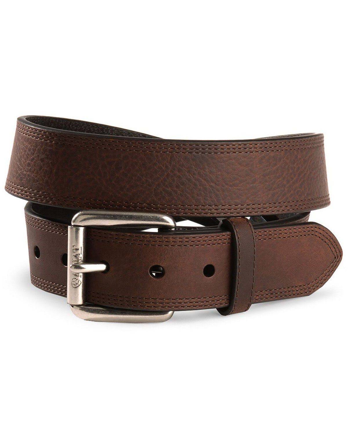 Ariat Men's Triple Row Stitch Brown Belt A10004631