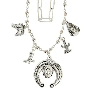 West & Co. Silver 2 Strand Western Charm Necklace