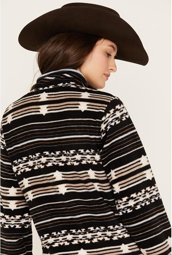 Cinch Women's Black Southwest Print Polar Fleece Pullover