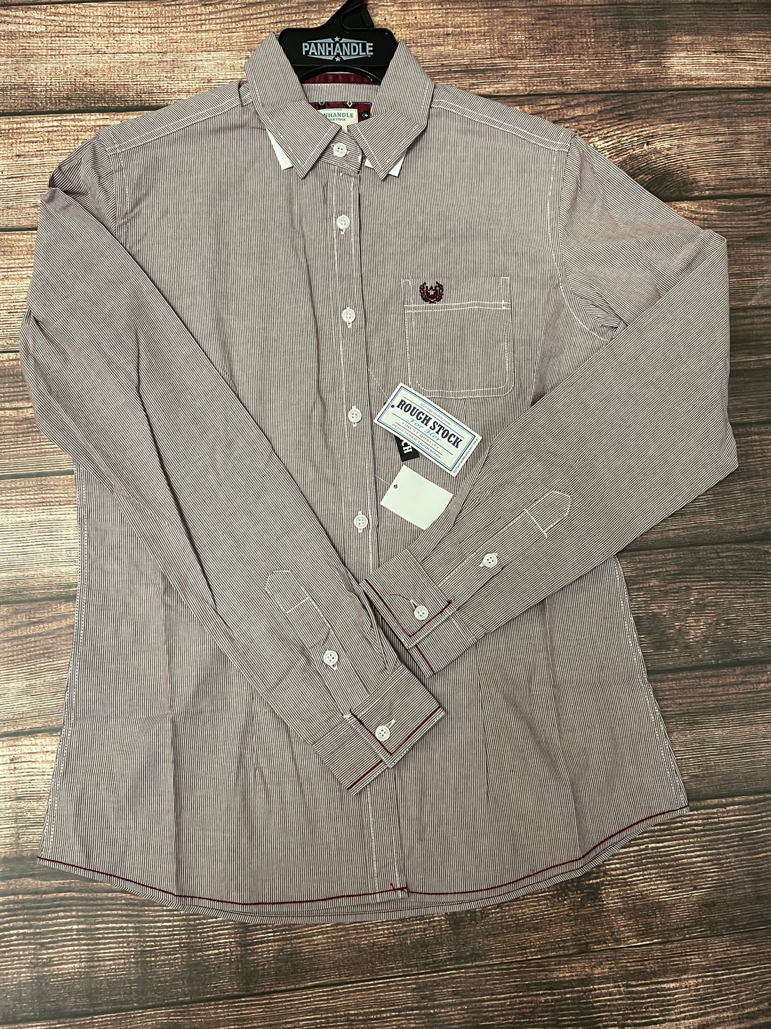 Panhandle Long Sleeve Button Up Shirt Burgundy