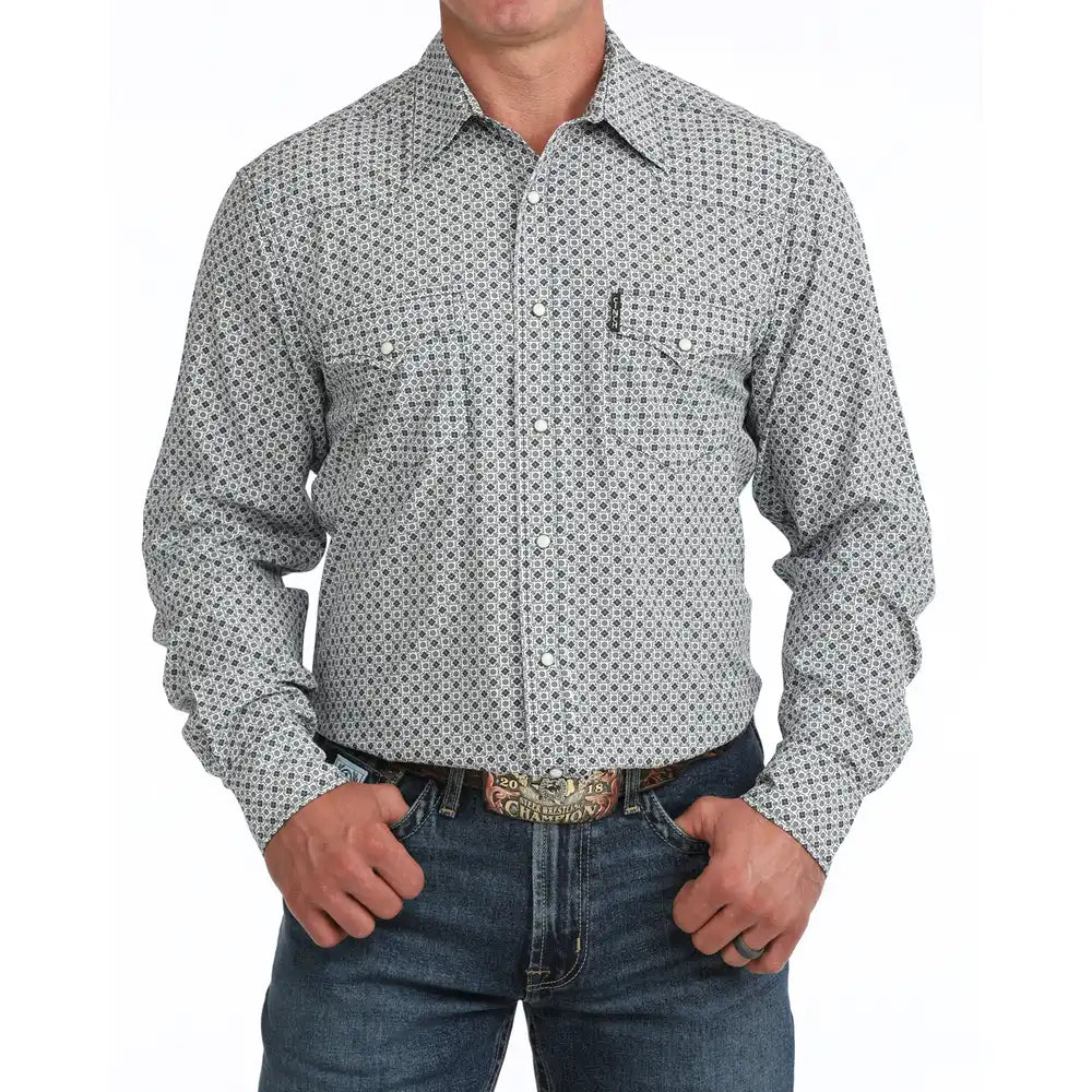 Cinch Men’s Modern Fit White Long Sleeve Shirt MTW1303111