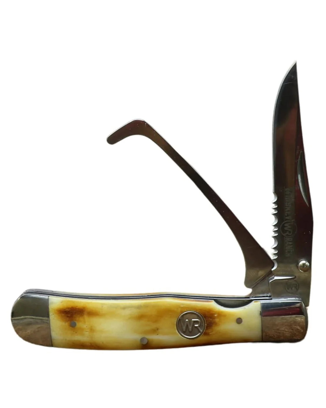 Whiskey Bent Burnt Bone Hoofpick With Clip Knife WB20-16