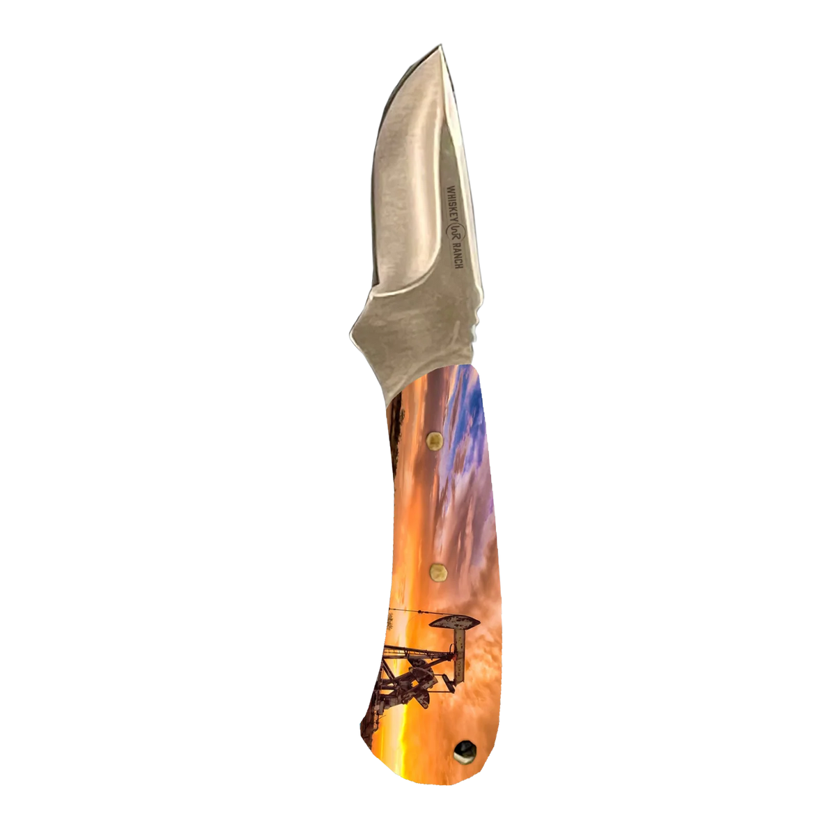 Whiskey Bent Pump Jack Sunrise Mini Skinner Knife WB44-12