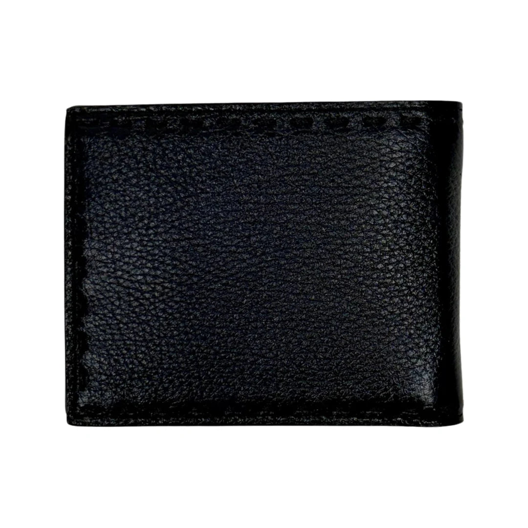 Cuadra Men's Blue Deer Studs & Woven Bifold Wallet DU723
