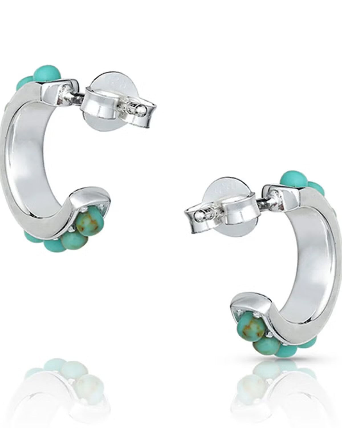 Montana Silversmiths Studded In Turquoise Mini Hoop Earrings ER4802