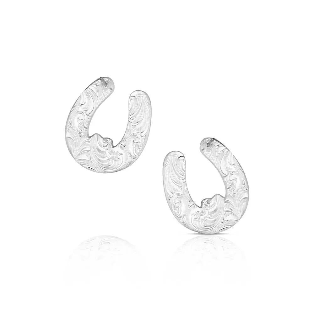 Montana Silversmiths Gold & Silver The Outrider horseshoe Earrings ER6511G