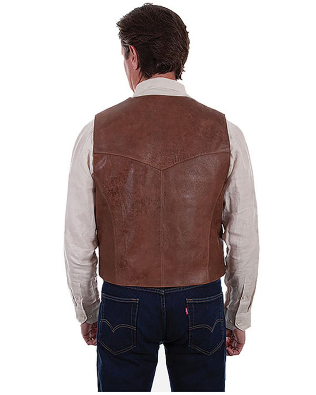 Scully Leather Men’s Tailored Vintage Lamb Leather Vest 1035-60-B