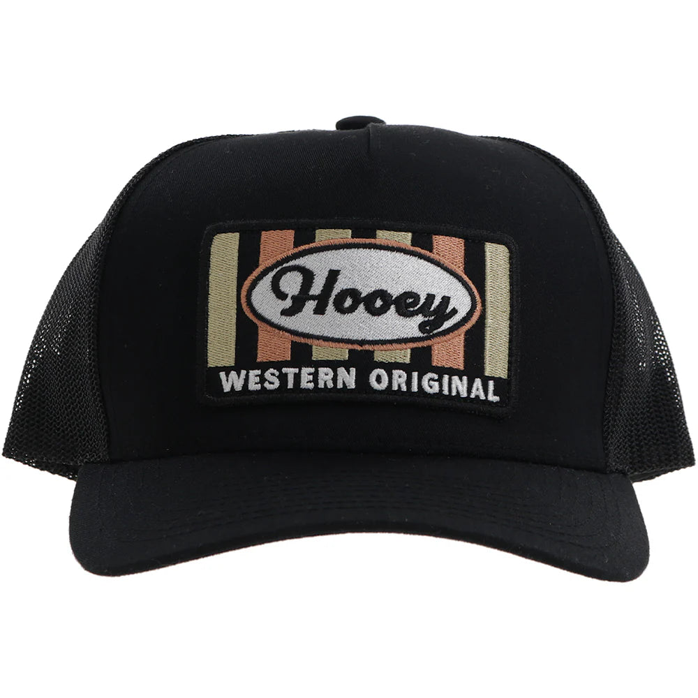 HOOEY "SUDAN" BLACK W/TAN & GREY SNAPBACK