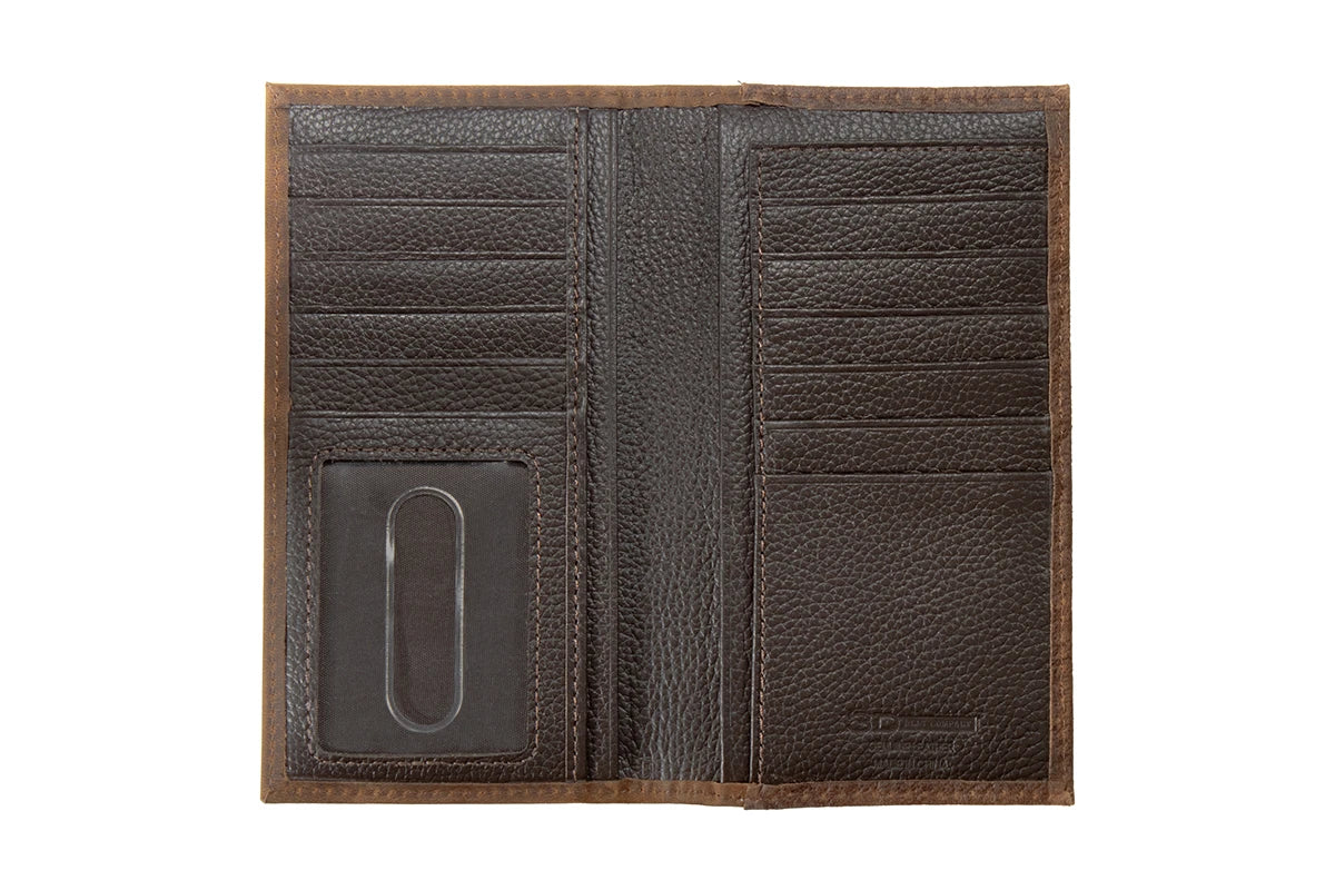3-D Belt Longhorn Overlay Brown Wallet D250019702
