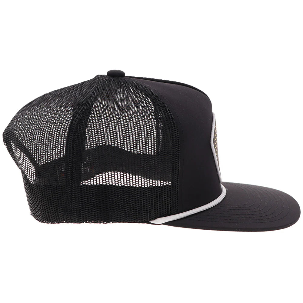 HOOEY "PUNCHY" HAT BLACK W/BLACK/WHITE/ORANGE PATCH