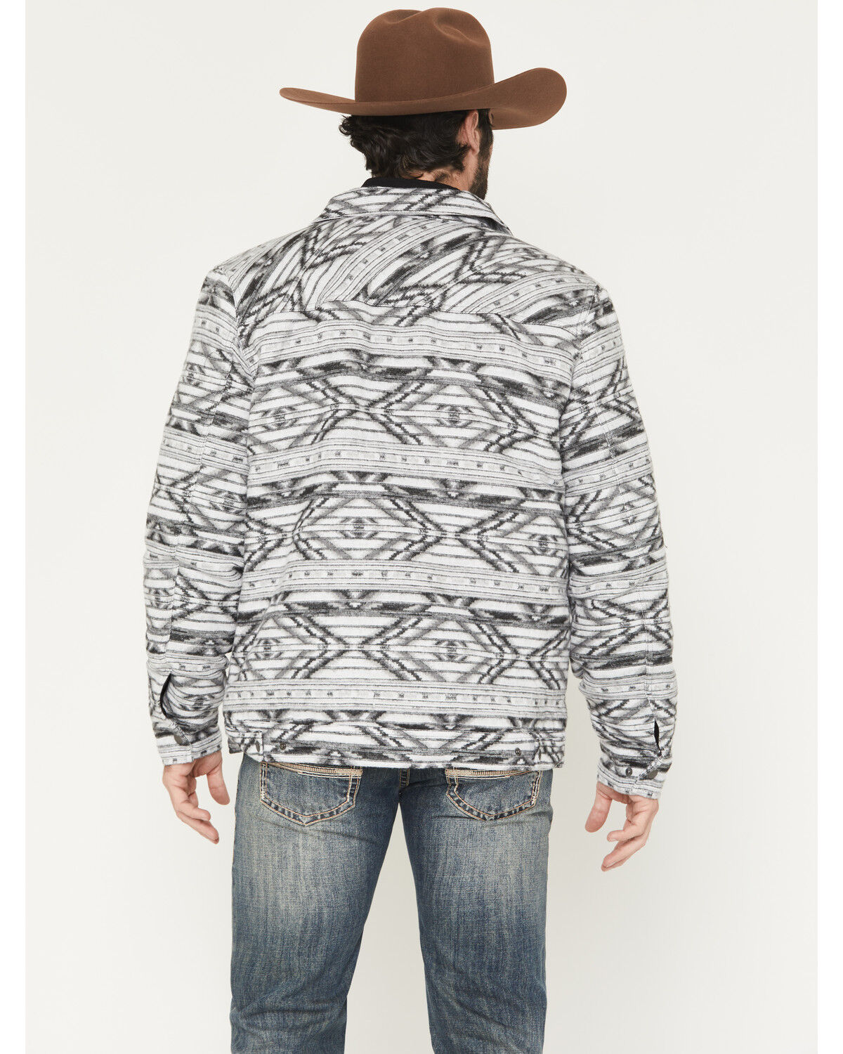 Rock & Roll Denim Men’s Print Berber Lined Shirt Jacket BM92C06719