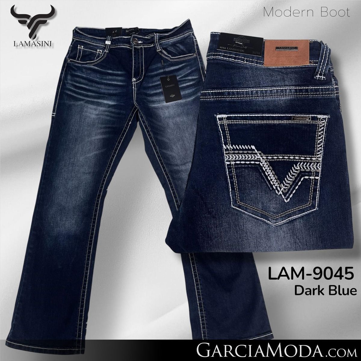 Lamasini Modern Boot Dark Blue Men’s Jeans LAM9045-DK