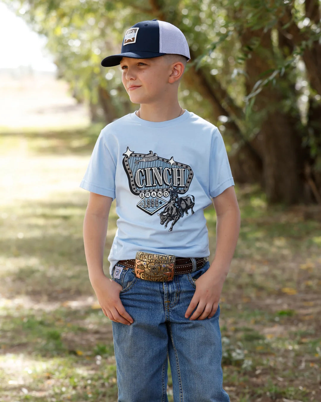 Cinch Boys Light Blue Bucking Bull T-Shirt MTT7670188