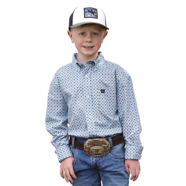 Cinch Boy’s' Light Blue Long Sleeve Button Down Shirt MTW7060430