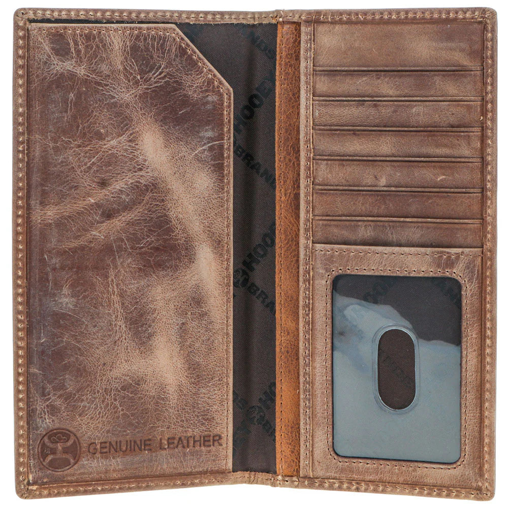 HOOEY "DALTON" SMOOTH BROWN W/STITCHING RODEO WALLET