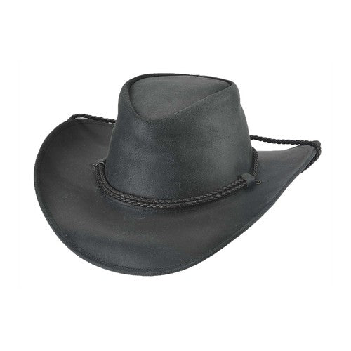 Bullhide Men’s Hilltop Black Leather Hat 4071