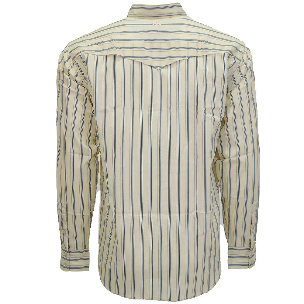HOOEY "MAVERICK" LONG SLEEVE BUTTON UP SHIRT WHITE W/PIN STRIPES