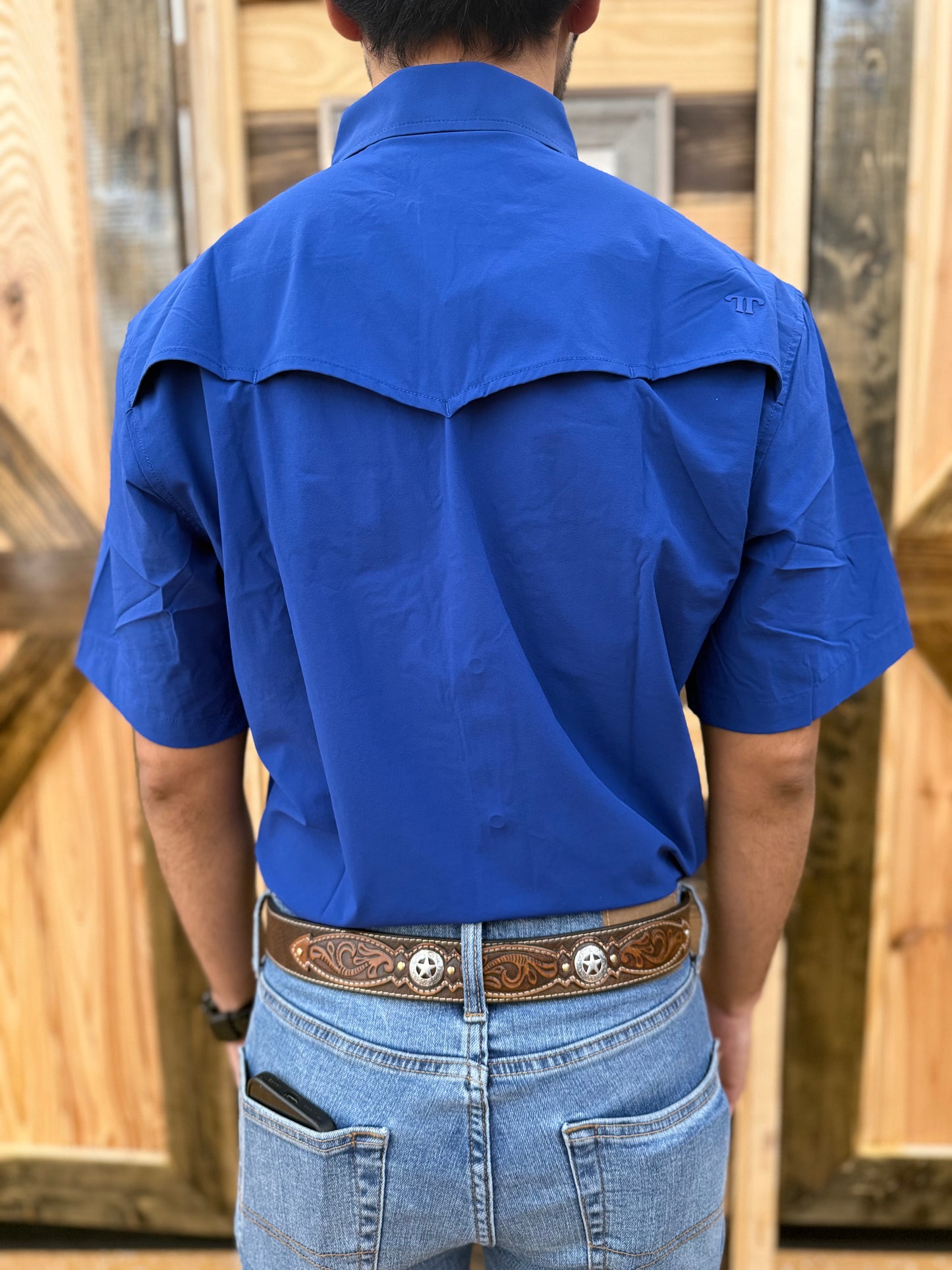 Ferrell Mens Cobalt Blue SS Sanp Shirt FSS1002338