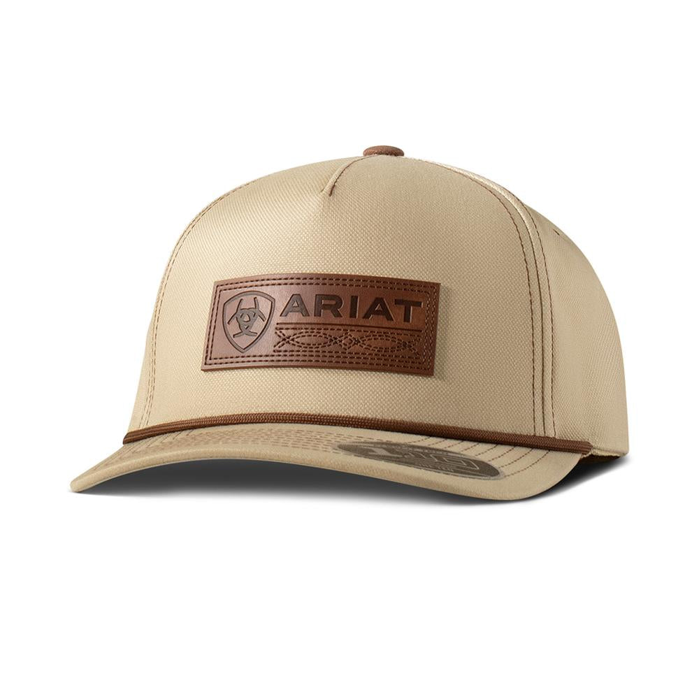 Ariat Men`s Khaki Flexfit Leather Patch Cap A3000903146