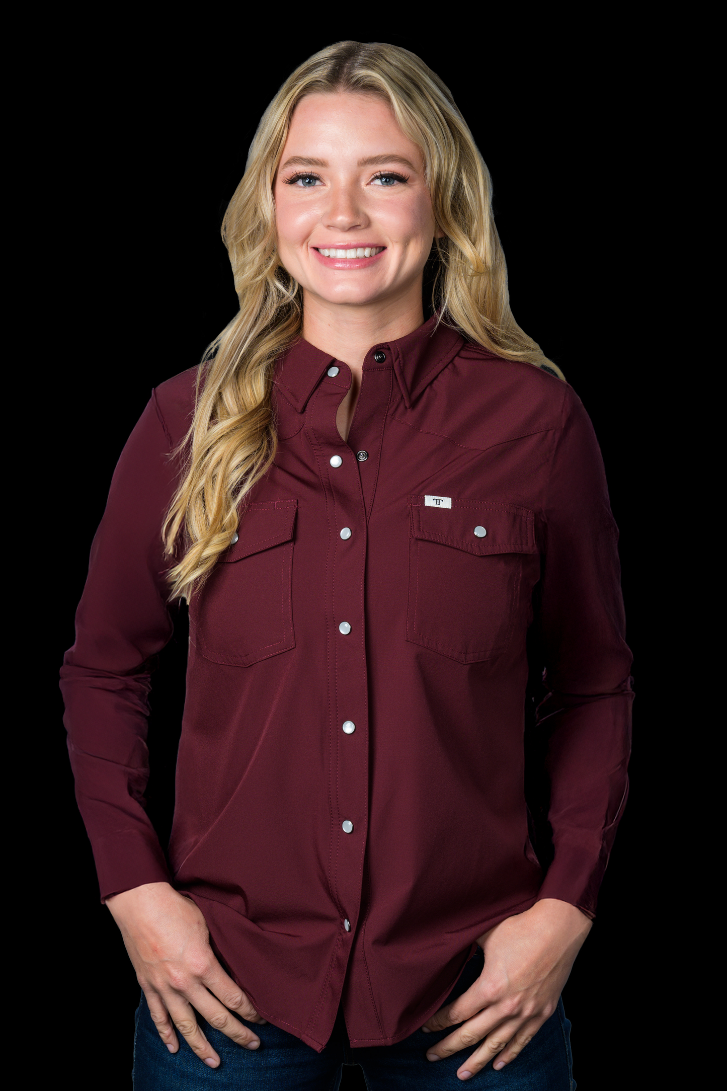 Ferrel Women’s Maroon Long Sleeve Snap Shirt FSL2002331