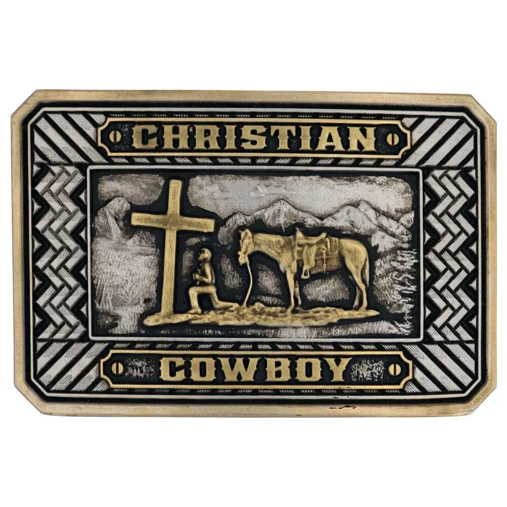 Montana Silversmith Beaming Christian Cowboy Attitude Buckle A898