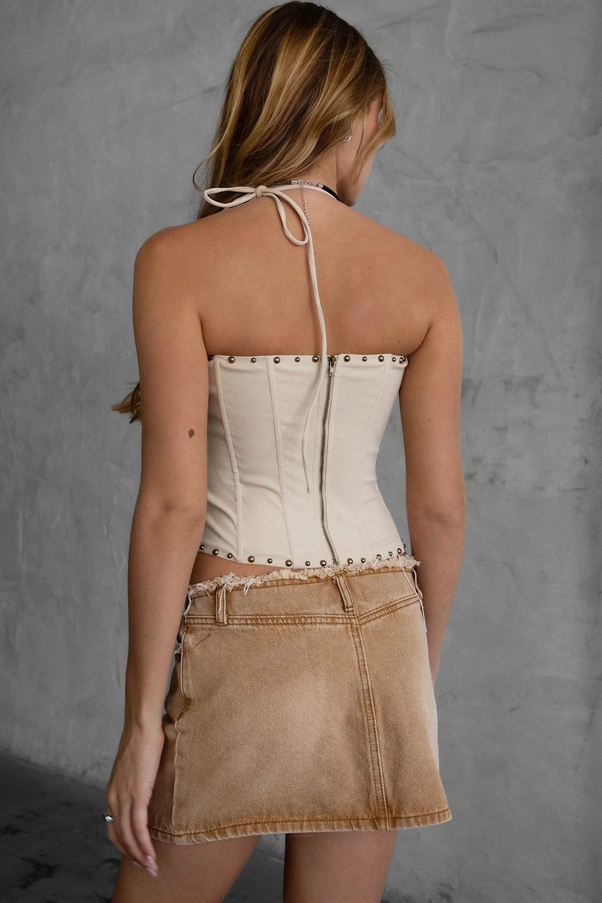 Tictoc RaeLynn Embroidered Cream Western Corset Top TA30581
