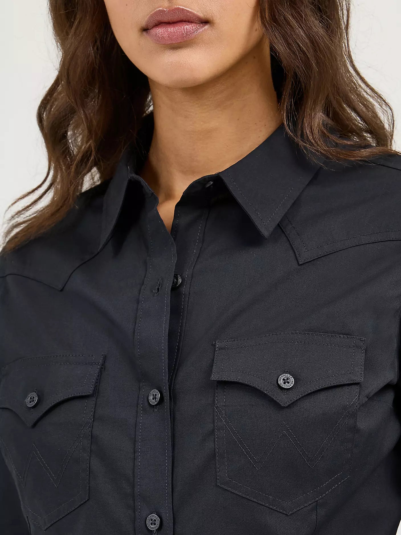 Wrangler Women’s Sierra Black Western Slim Button Shirt 112358012