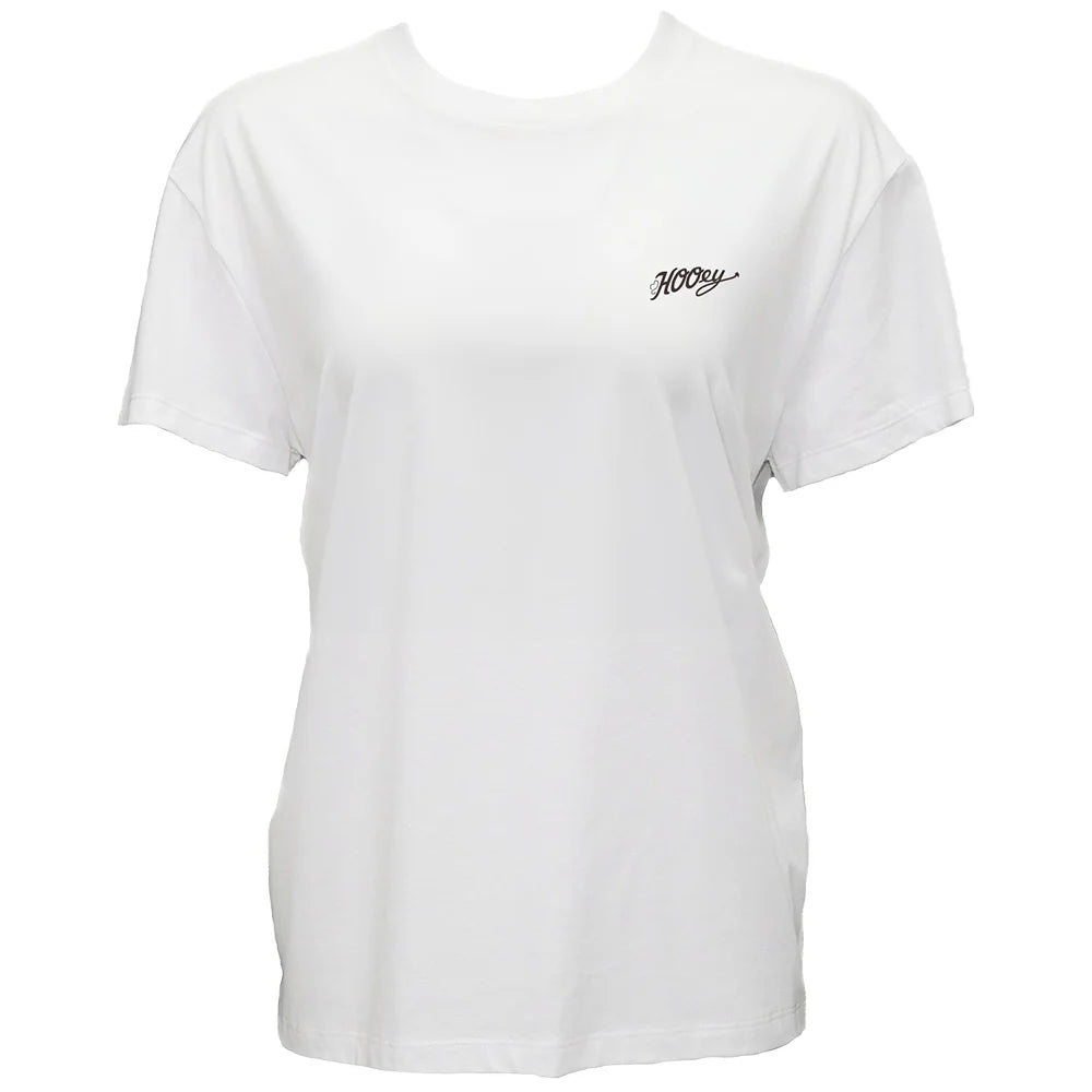 HOOEY LADIES "CONCHO" T-SHIRT CREAM W/TAN & BROWN LOGO
