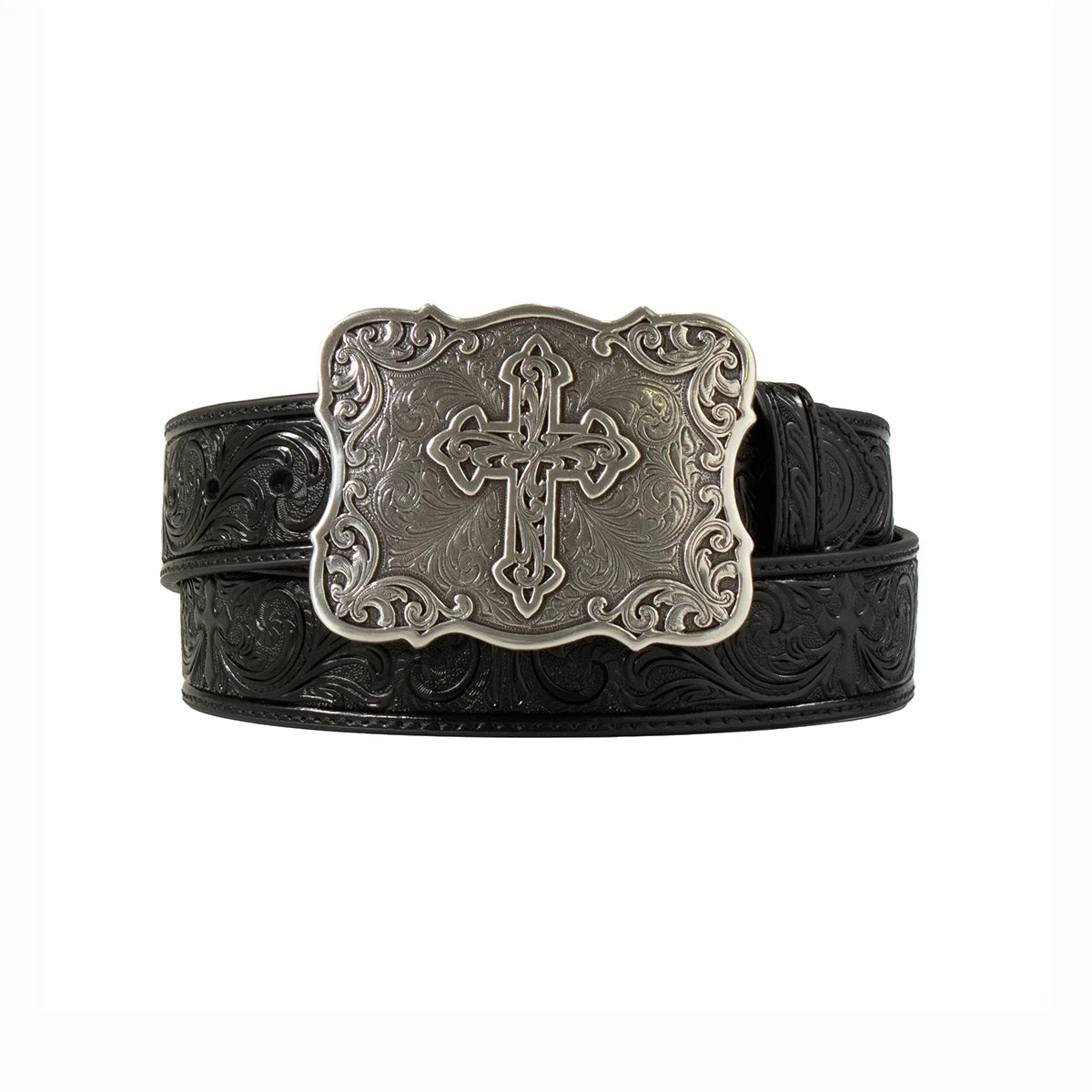 Nocona Women’s Embossed Crossed Striped Black Belt N3483801