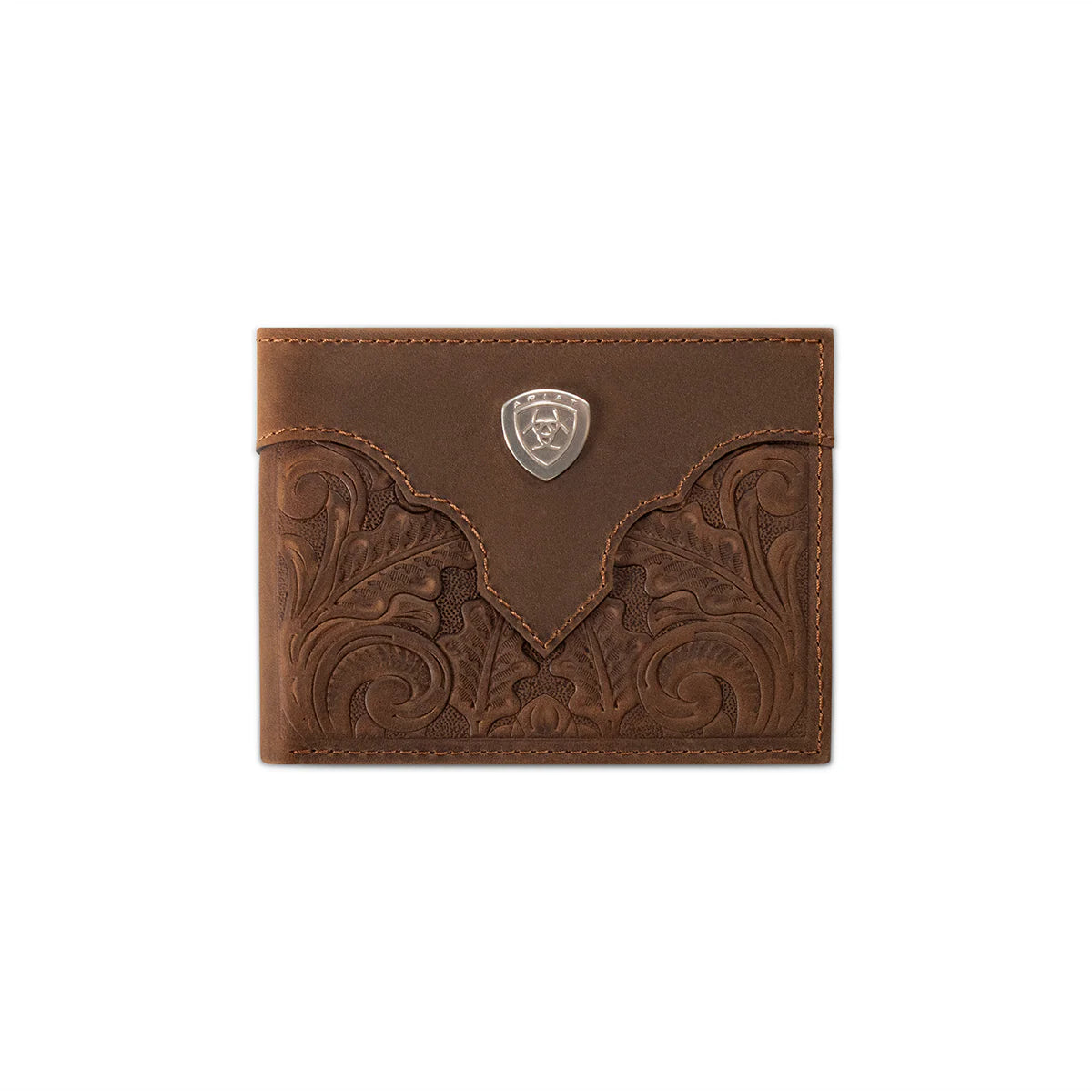 Ariat Men’s Brown Scroll Embossed Wallet A3569044