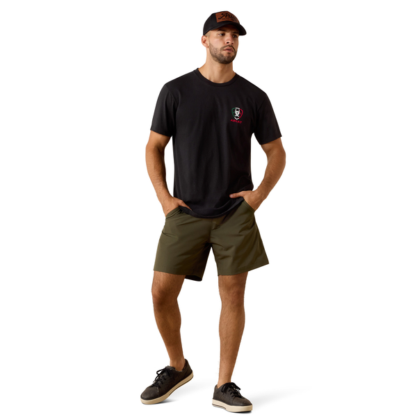 ARIAT HORSESHOE SHIELD BLACK - MENS TEE - 10054357
