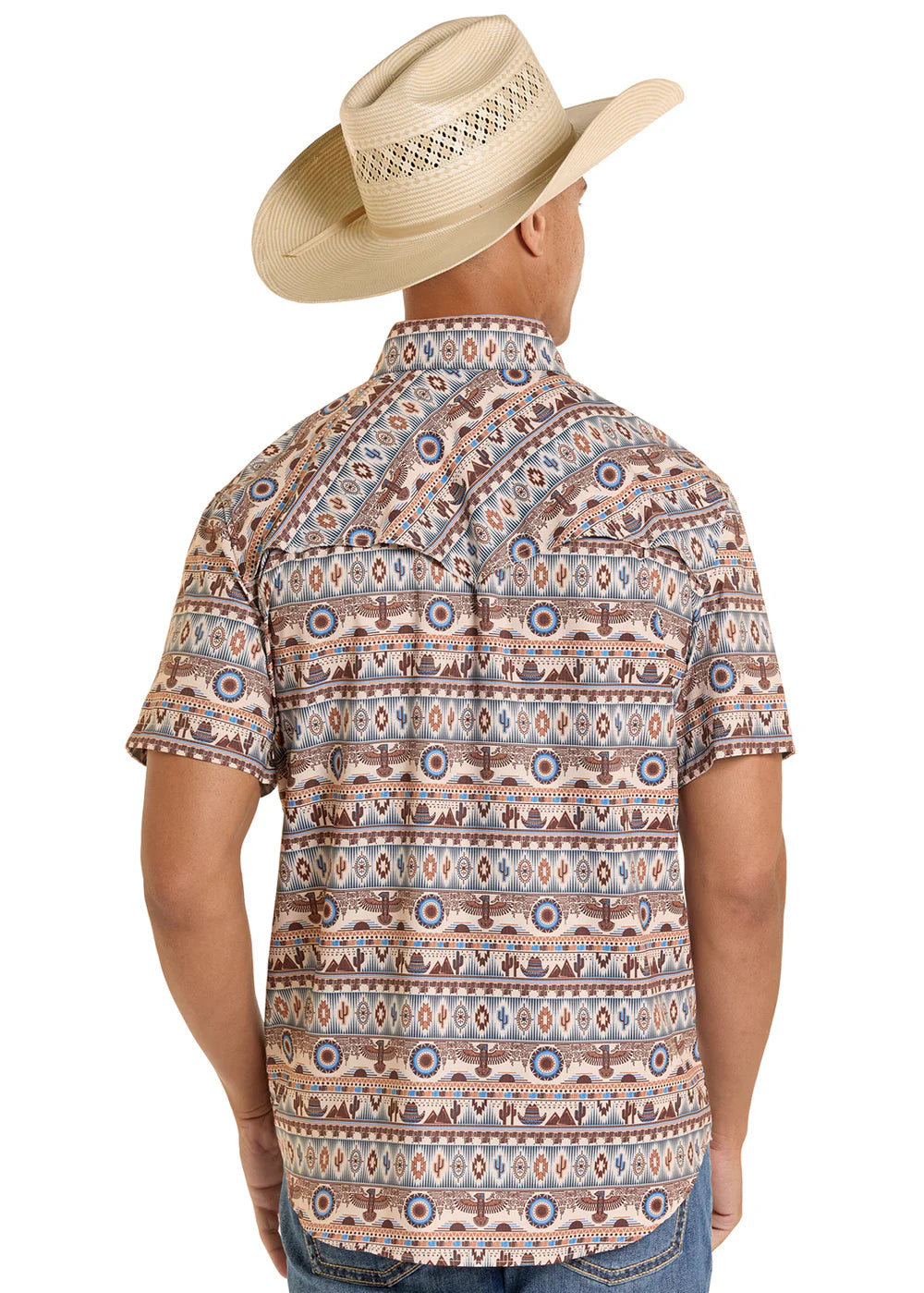 Rock&Roll Men’s Tek Ripstop novelty Natural SS Shirt BMN3S08689