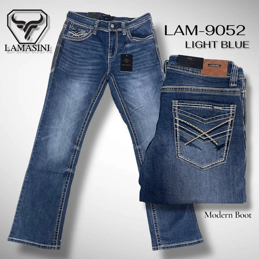 Lamasini Men’s Modern fit Boot Cut Light Blue LAM9052