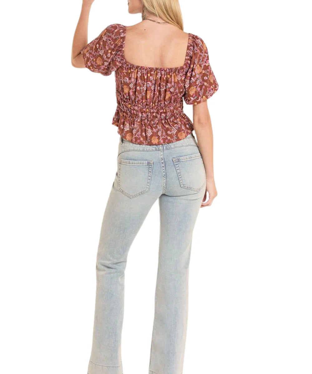 Rock & Roll Cowgirl Women's Floral Blouse BW51T08800