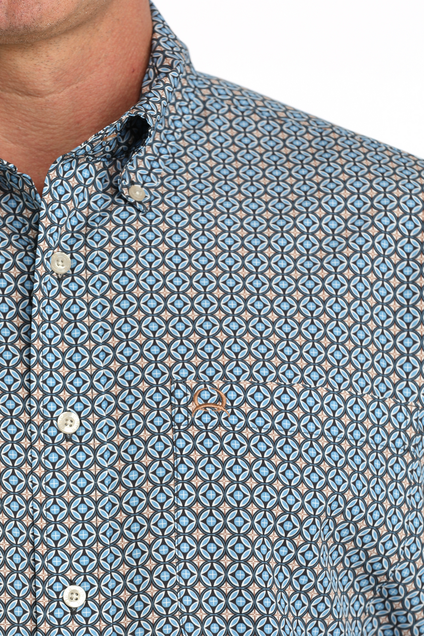 Cinch Men’s ArenaFlex Blue Print SS Shirt MTW1704177