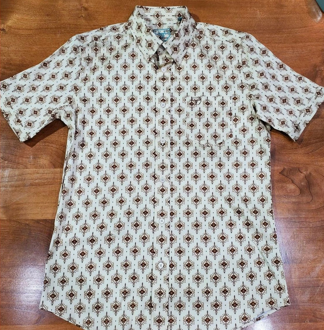 Platini Men’s Short Sleeve Beige Shirt CWS11378