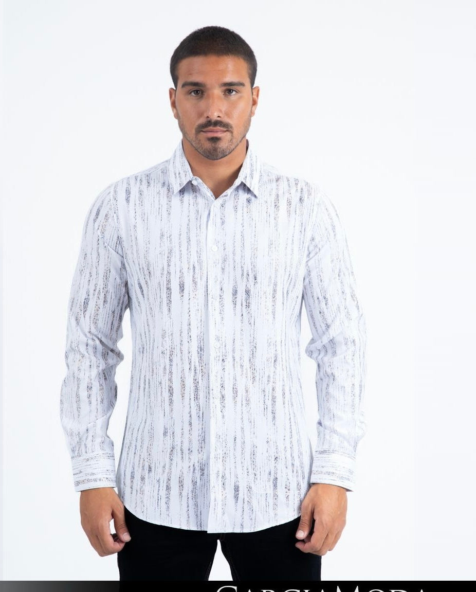 Platini Men’s White Ls Shirt FPL11489