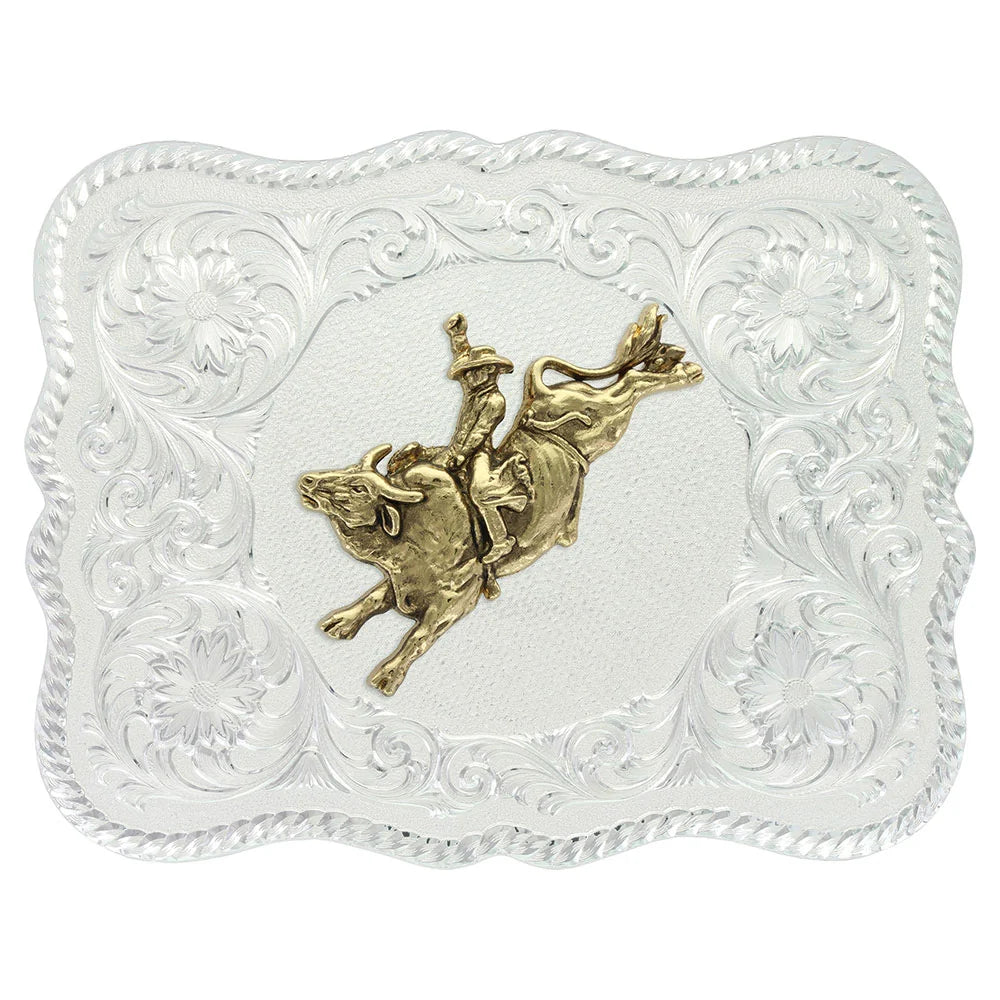 Montana Silversmiths Scalloped Silver Western Belt Buckle 61669-528