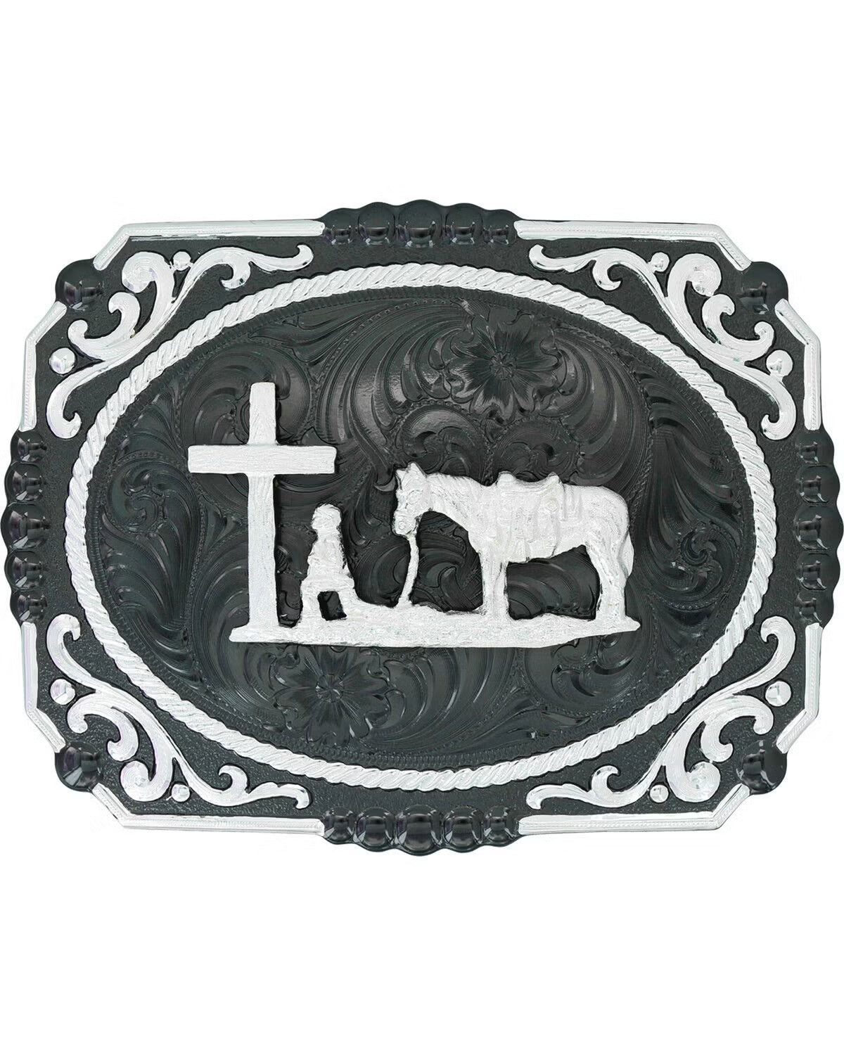 Montana Silversmiths Men’s Gunmetal Christian Cowboy Buckle 25815SB-731