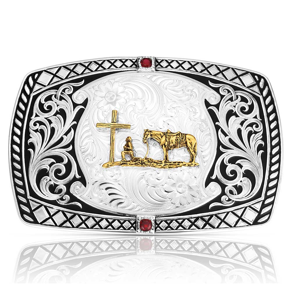 Montana Silversmiths Praying cowboy Buckle 58410-731M